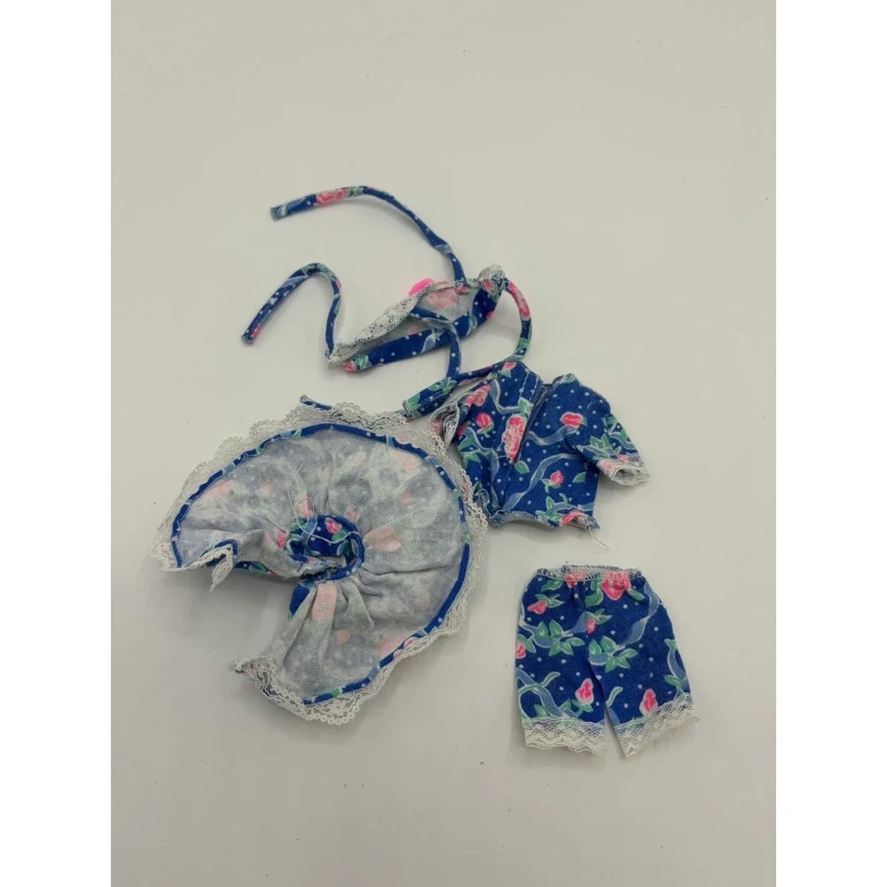 Small Doll Clothes Lot Blue White Lace Floral‎ Dress Clothing